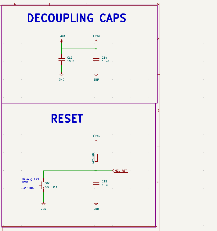 ESP Reset and Decoupling Capacitors